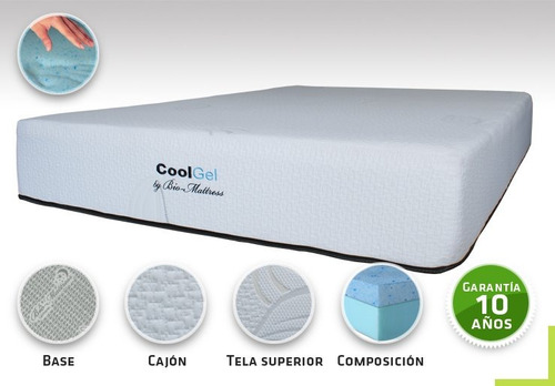 Colchon + Box Bio Mattress Matrimonial Cool-gel Memory Gel