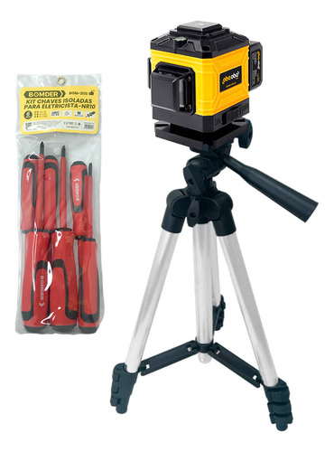 Kit Nível A Laser Profissional 3d Com Tripé
