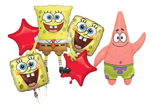 Kit De 6 Globos De Bob Esponja 