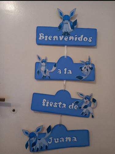 Cartel Bienvenidos Glaceon Pokemon 