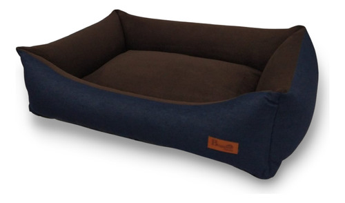 Cama Perro Gato Premium Impermeable Resistente 20 A 40 Kg Color Azul Marrón