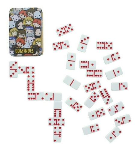 Harry Potter Chibi 28 Piezas Juego De Domino Caja Metalica