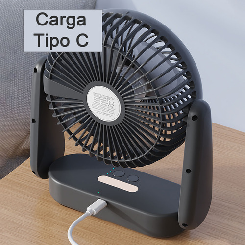 Ventilador De Escritorio Portátil 3 En 1 Con Luz Led Y Carga