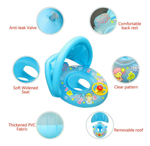 Anillo De Natación Inflable Con Protector Solar Para Bebés