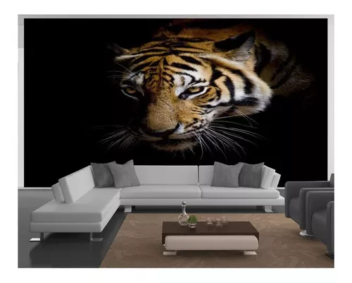 Papel De Parede 3D Animais Tigre Preto E Branco 3,5M Anm559 - Você Decora -  Papel de Parede - Magazine Luiza