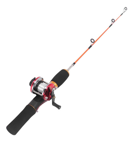 Kit Caña Pescar Hielo Invierno 22.0 In Carrete Pesca Fibra