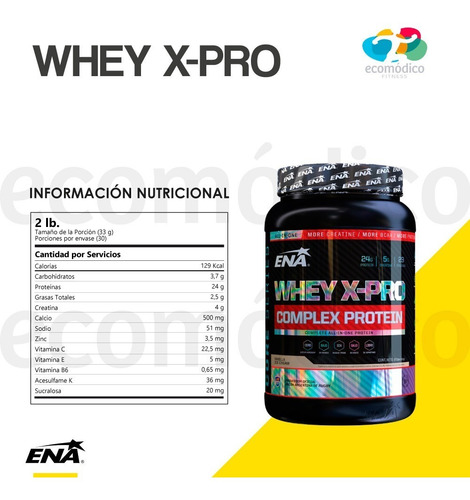 Whey X Pro Ena 2 X 1 Kg Proteina potenciada Creatina Taurina