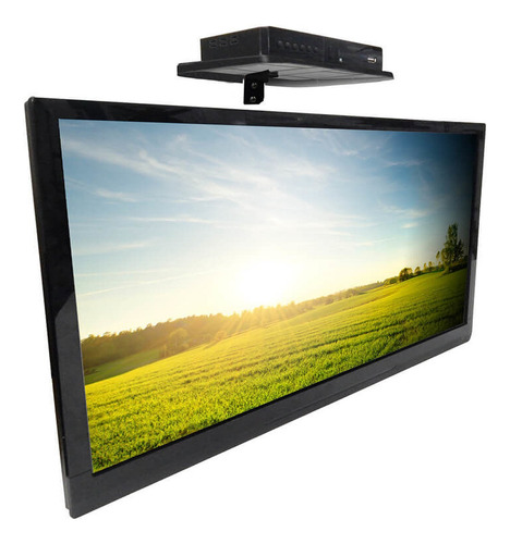 Suporte Prateleira Aço Receptor Conversor Dvd Fixa Tv Parede