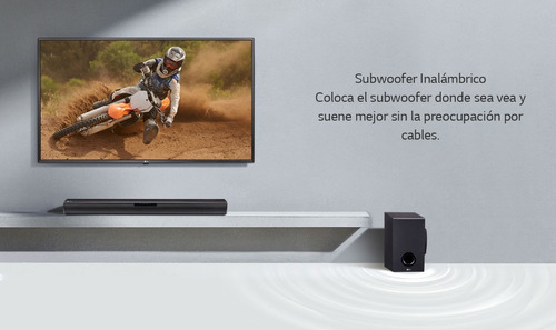 Barra de som Bluetooth LG Sj2 2.1 160w com subwoofer de cor preta