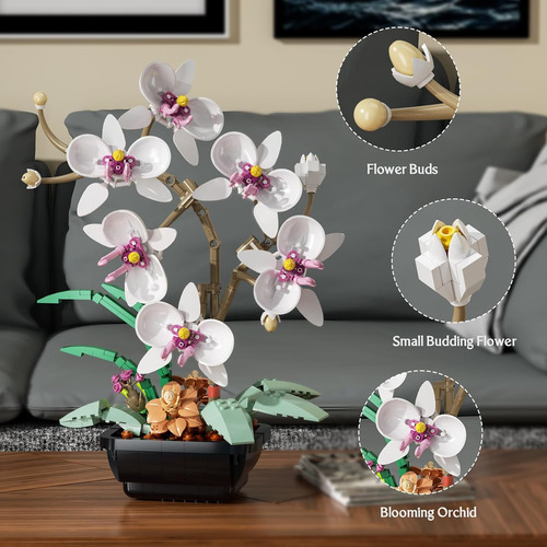 Set De Construcción Botanicals Con Flores De Orquídea, Plant