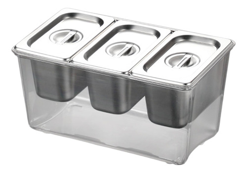 Caja De Condimentos Refrigerada, 3 Compartimentos