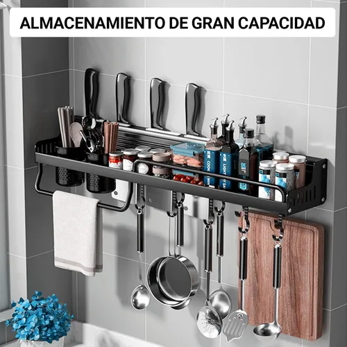 Organizador Cocina Estante Ganchos Especieros Y Utensilios 58cm IMBACK