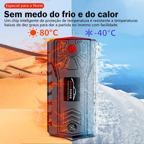 Mihayu Carregador De Bateria Auxiliar Partida Portatil Automotivo