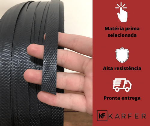3 Rolos Fitas De Arquear Pp 16mm Preta Pronta Entrega