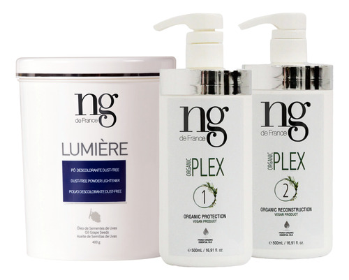 Kit Organic Plex + Pó Descolorante Lumière Ng De France