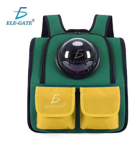 Bolsa Mochila Transportadora Perro Gato Portátil Viaje Ajustable Ergonomica Color Verde