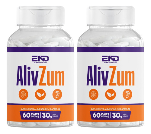 1x Alivzum 60 Cápsulas 5 Potes - Envio Rápido