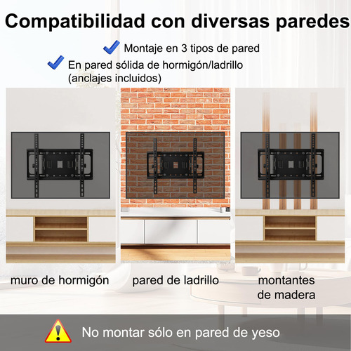Soporte De Pared Para Tv Y Monitor De 26 A 65 Con Movimiento