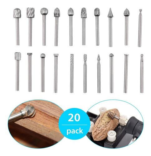 Set De 20 Herramientas Hss, Lima Rotatoria Para Madera,