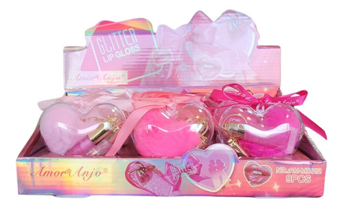 Box C/9 Unidades De Chaveiro C 2 Lip Gloss Amor Anjo Ammd002