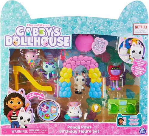 Gabbys Dollhouse - Pandy Paws Birthday Figure Set -5 Figuras