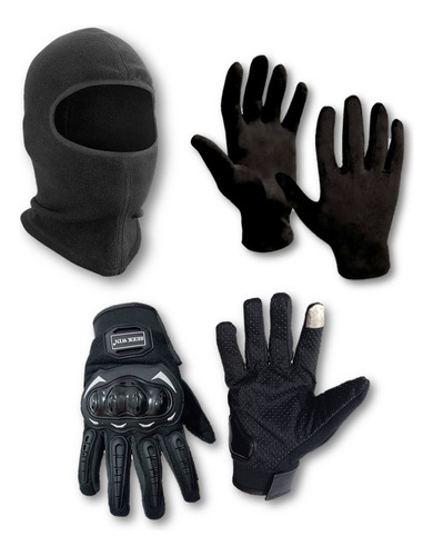 Combo Mascara + Guante C/ Protecciones Touch + Guante Abrigo