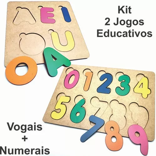 Kit de 2 Jogos Educativos em Madeira - 3 Anos