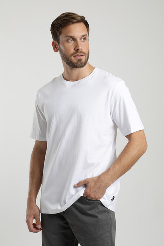 Polera Manga Corta Hombre Plain Blanco Froens