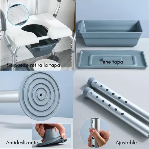 GENERICO Baño Inodoro Portátil De Aluminio Con Tapa - Wc Plegable