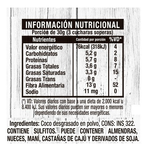 Imagen 7 de 7 de Harina De Coco X 1 Kg - Libre De Gluten Sin Tacc