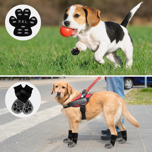 Ledander - Juego De Calcetines Para Perros Con Almohadillas