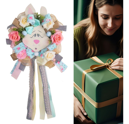 Adorno Colgante De Corona De Conejo De Pascua, Decoración
