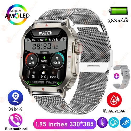 Reloj Inteligente Para Hombre Militar 1.95 Hd Answer Call Sm