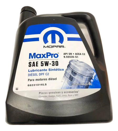 Aceite Fiat Ducato Diesel Max Pro 5w30  4 Mopar Original