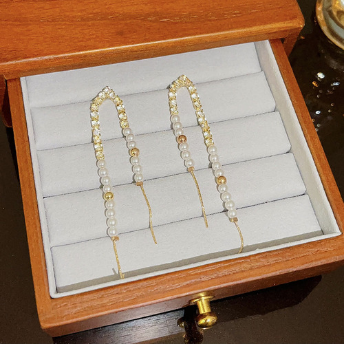 Pendientes Largos Con Borlas, Perlas, Exquisita Joyería, Dis