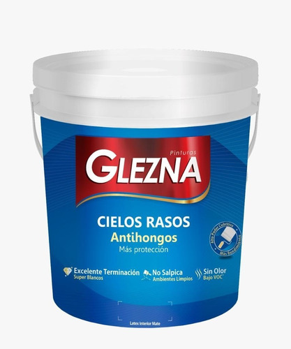 Pintura Cielos Rasos Blanco Mate 3,6lts Glezna