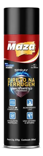 Tinta De Spray Para Ferrugem Preto Maza Preto