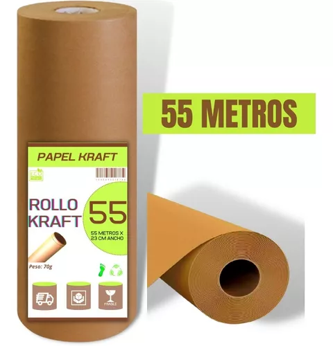 Rollo Papel Kraft Embalaje -envoltura 23cm X 55 Metros Largo
