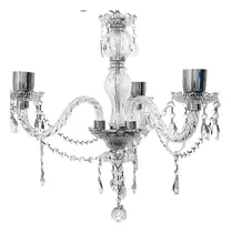 Comprar Araña De Vidrio 3 Luces Con Portalamparas Cromados!!