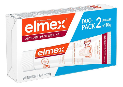 Creme Dental elmex Anticárie Professional 2 unidades 110g cada