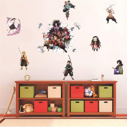Calcomanías De Pared De Demon Slayer, Decoración De Pared Au