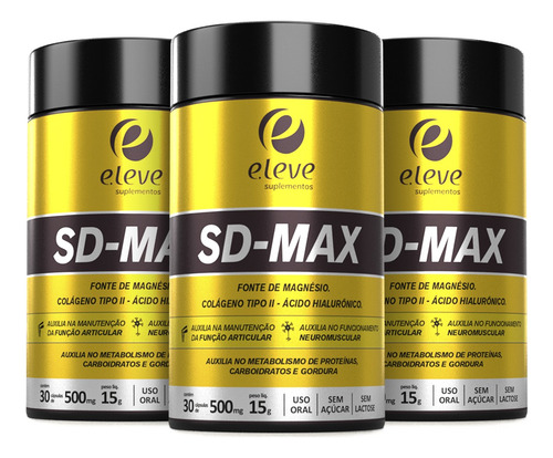 Ácido Hialurônico + Colágeno Tipo 2 C/ Magnésio Eleve Kit 3