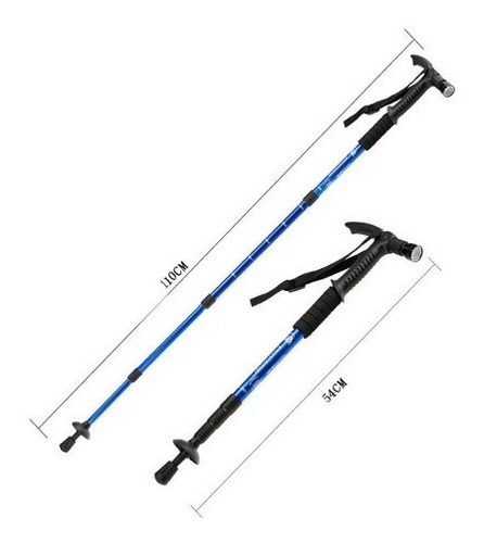 2 Bastón De Trekking 4 Tramos Mango T Con Luz Led