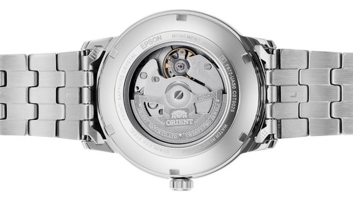 Relogio Orient Symphony Iv Automatico Ra-ac0f10s30b Correia Prateado Bisel Prateado Fundo Prateado