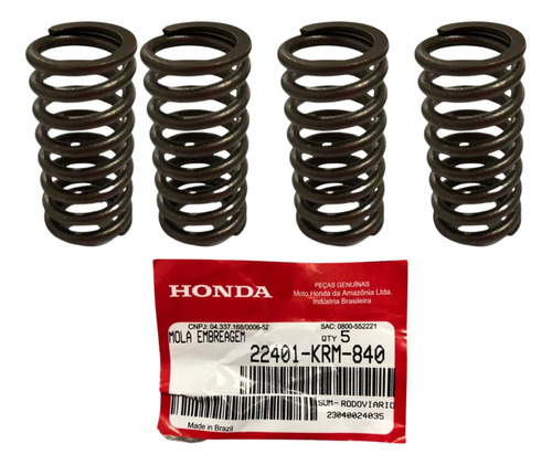 Kit 4 Molas De Embreagem Cg 150 Todas Original Honda