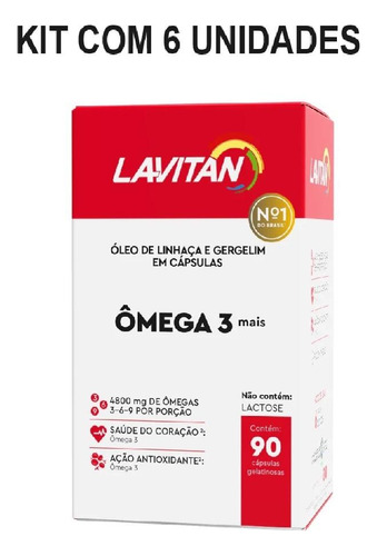 Kit Lavitan Ômega 3 Mais C/ 6un De 90 Cáps Gelatinosas Cada