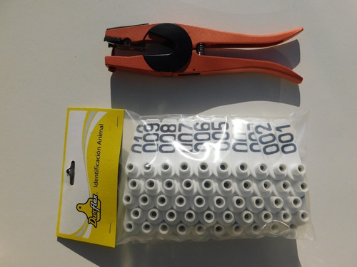 Pinza Para Caravanas + 50 Caravanas Durflex Chicas Numeradas