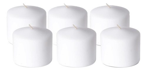 Velas De Pilar Blanco, Juego De 6 Velas Sin Goteo Sin Perfum