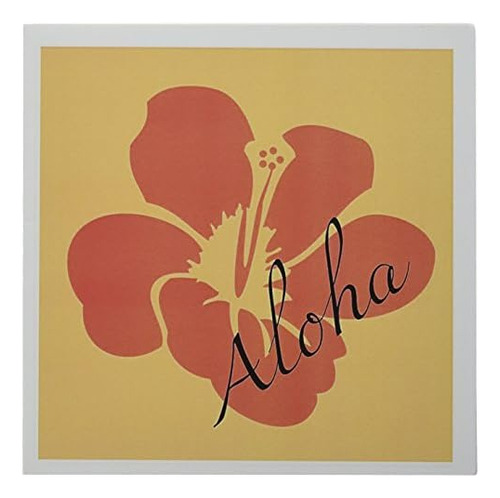Peach Hibiscus Aloha Flower - Floral Print - Tropical A...
