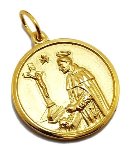Medalla Santo Domingo De Guzmán - Plaqué Oro 21k - 22mm